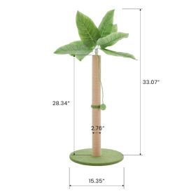 Cat Scratching Post, 33 Cat Scratcher Tall Scratching Posts With Dangling Ball For Indoor Cats (Option: Green)